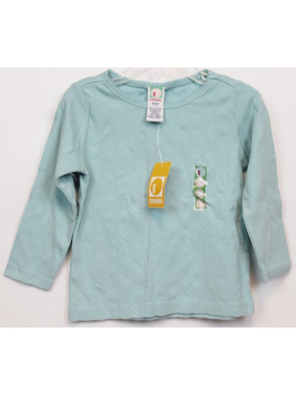 2001 Gymboree Sweet Chic Light Blue Tee Shirt sz 3T Scallop Stripe Texture